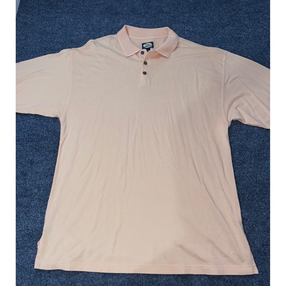 Tommy Bahama Mens XL Peach Cotton Pique Short Sleeve Polo Shirt Classic Fit